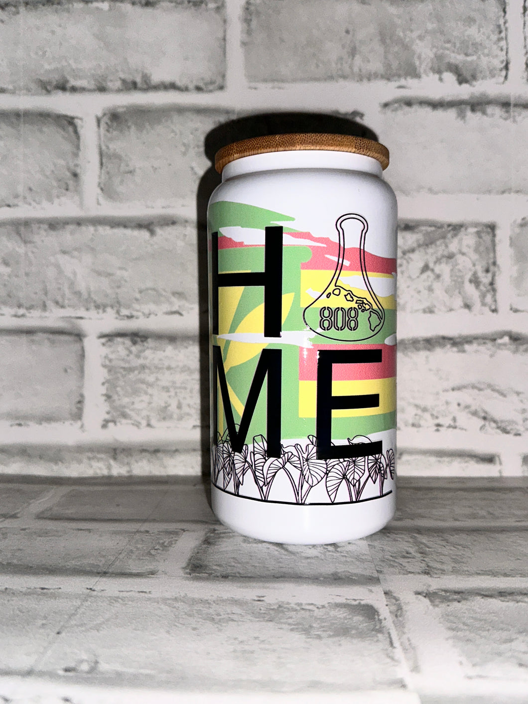 HOME Kanaka Maoli Flag on 16oz Stainless Steel