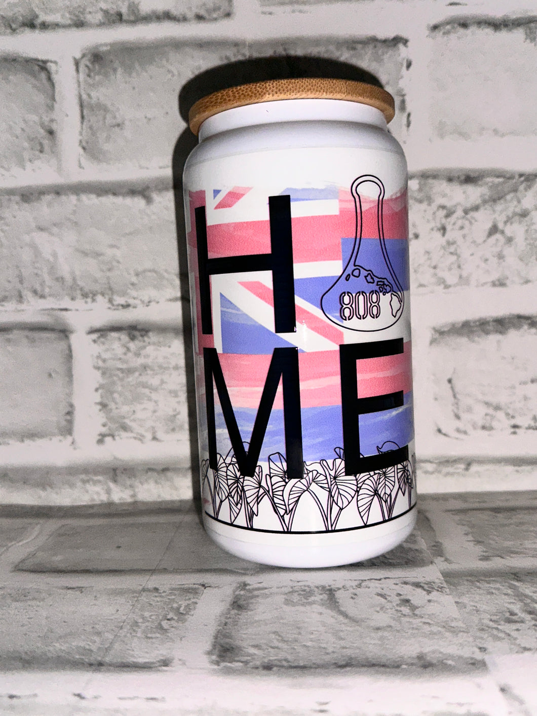 HOME Hawaiian Flag on 16oz Stainless Steel